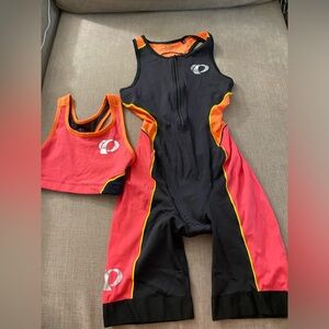 Pearl Izumi triathlon suit size with sports bra & mesh bag - size small